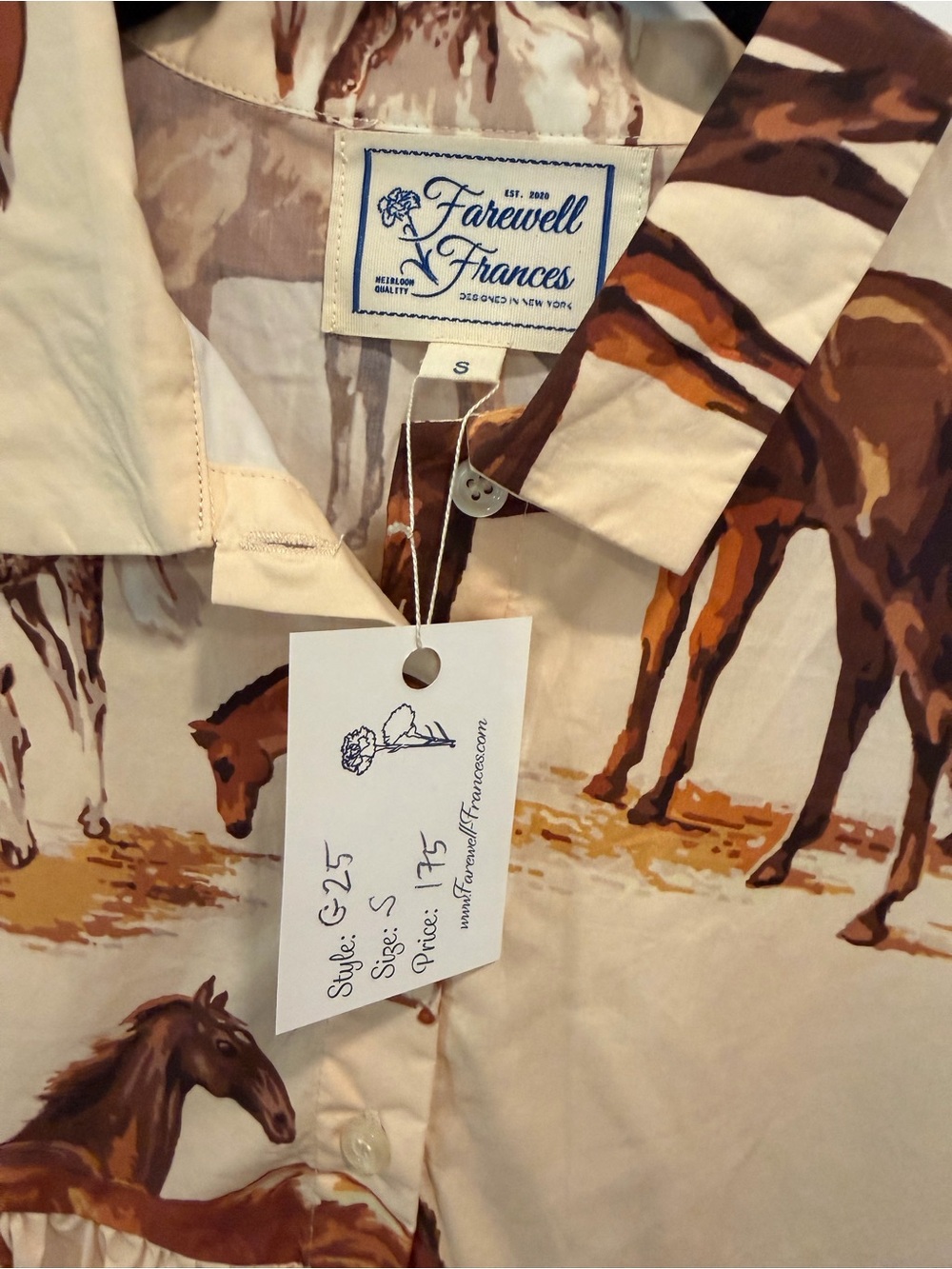 Farewell Frances Horse Print NWT - Picture 2 of 4